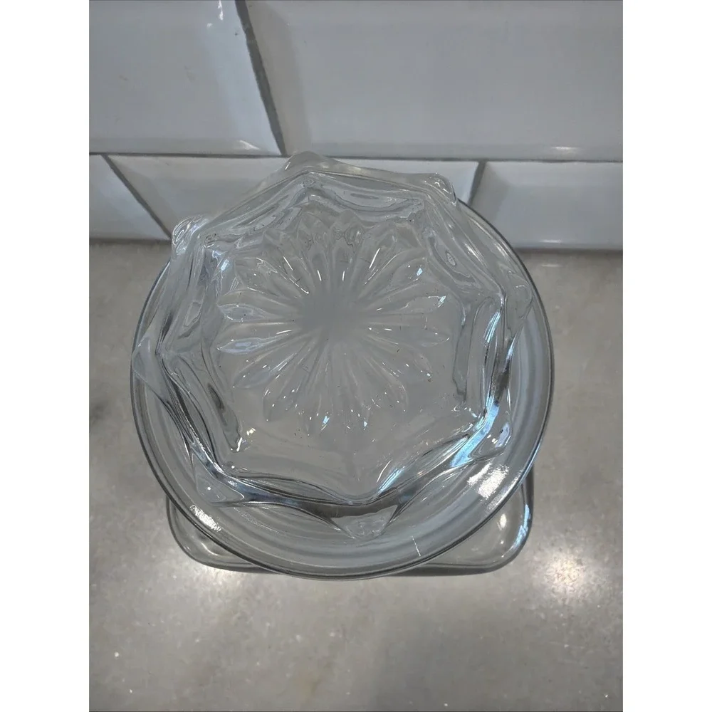 Vintage Anchor Hocking Glass Apothecary Dakota‎ Jar Canister With Lid ES05